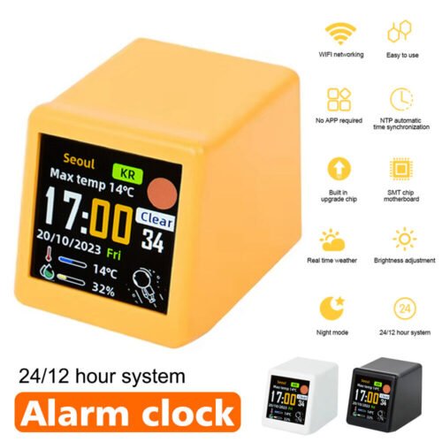 Mini Smart Clock WIFI Weather Station Clock Portable Desktop Decoration DIY Gift