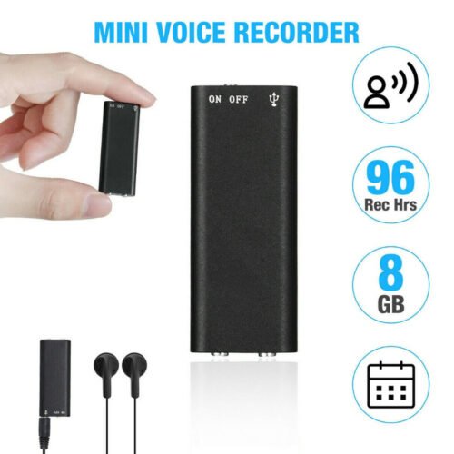 Mini Spy Audio Recorder Voice Activated Office Listening Device 96 Hours 8GB pf