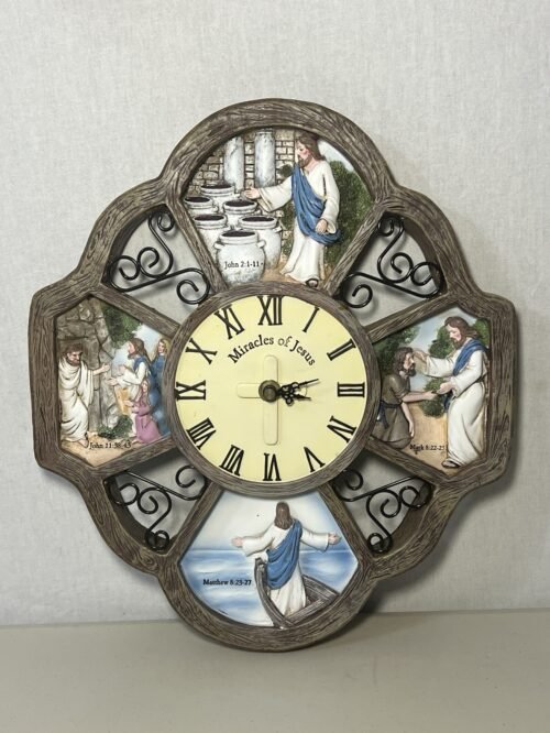 MIRACLES OF JESUS WALL CLOCK DESIGNED EXCLUSIVELY FOR COLLECTIONS, ETC LOOK WOW!