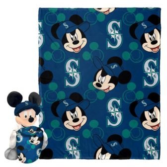 MLB Mariners Pitch Crazy Mickey Hugger Pillow & Silk Touch Throw Blanket...