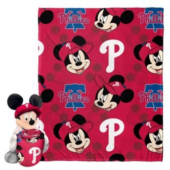 MLB Phillies Pitch Crazy Mickey Hugger Pillow & Silk Touch Throw Blanket...
