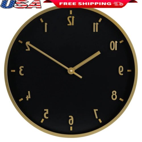 Modern 20 Inch Quartz Analog Wall Clock with Raised Arabic Numbers Black Dial Wa