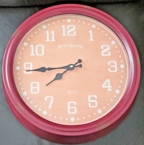 Modern "Antiques 1870" Distressed 14" Metal Wall Clock Easy Read Home Office