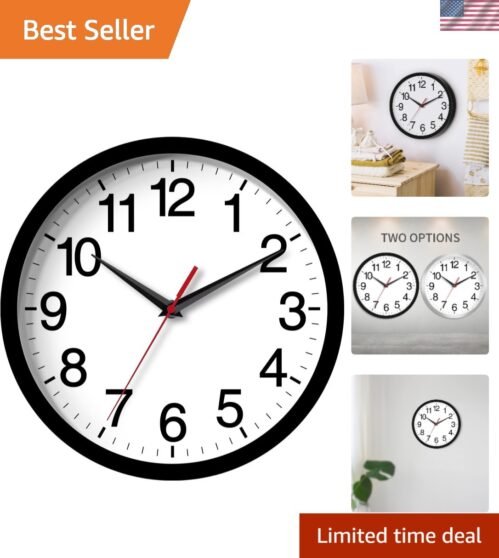 Modern Battery-Powered 8-Inch Round Wall Clock - Perfect for Home or Office