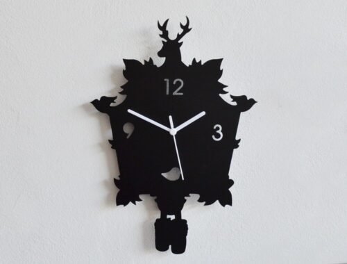 Modern Cuckoo Silhouette Wall Clock