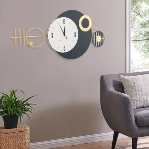 Modern Decorative Wall Clock - Silent Sweep, Elegant Metal Design