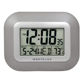 Modern Design Silver Easy To Read LCD Display Wall Clock with Large photo Modern Design Silver Easy To Read LCD Display Wall Clock with Large featured image