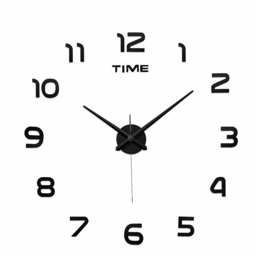 Modern DIY Large Wall Clock 3D Mirror Surface Sticker Home Decor Art Design US