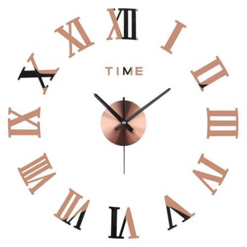 Modern Frameless Large 3D DIY Wall Clock Mirror Stickers Kit Decoration