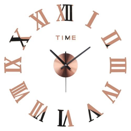 Modern Frameless Large 3D DIY Wall Clock Mirror Stickers Kit Decoration