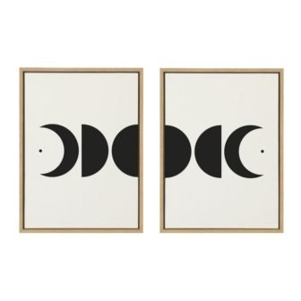 Modern Geometric Moon Phases by The Creative Bunch Studio Framed Astronomy Canvas...