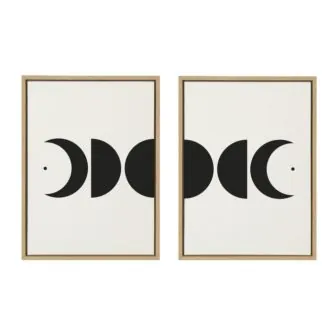 Modern Geometric Moon Phases by The Creative Bunch Studio Framed Astronomy Canvas...
