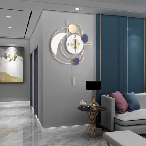 Modern Inspired Wall Clock Nordic Metal Hanging Clocks 3D Mute Design Art Decor 2