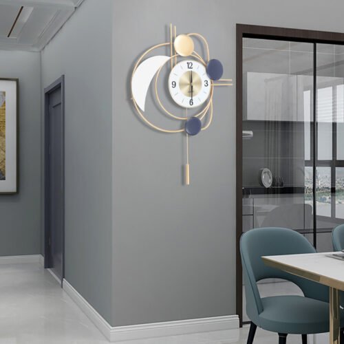 Modern Inspired Wall Clock Nordic Metal Hanging Clocks 3D Mute Design Art Decor