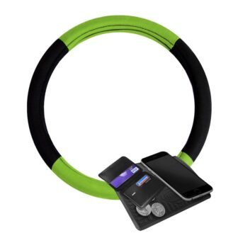 Modernistic Flat Cloth Steering Wheel Cover and 4-Seat Belt Pads