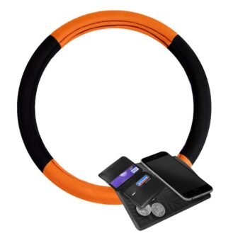 Modernistic Flat Cloth Steering Wheel Cover and 4-Seat Belt Pads