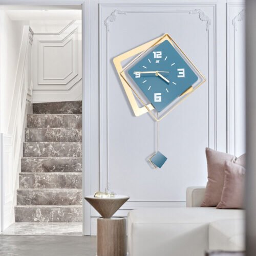 Modern Metal Large Wall Clock,Silent Digital Hanging Wall Clock,Home Art Decor