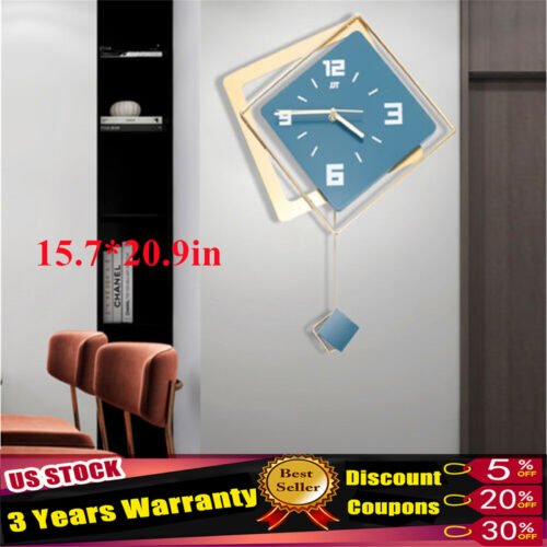 Modern Metal Large Wall Clock Silent Digital Hanging Wall Clock Home Art Decor