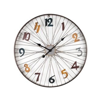 Modern Metal Wall Clock With Coloured Number