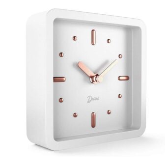 Modern Mid Century Desk and Shelf Clock, Battery Operated with Silent, Small image
