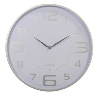 Modern Minimalistic Round Wall Clock, 18 inches, Silver