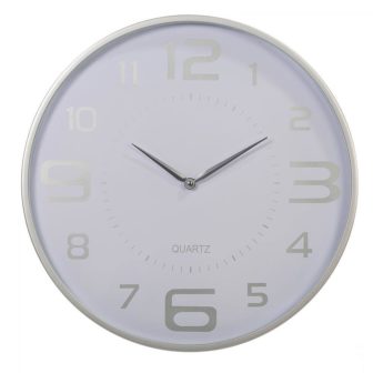 Modern Minimalistic Round Wall Clock, 18 inches, Silver