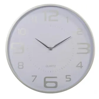 Modern Minimalistic Round Wall Clock, 18 inches, Silver