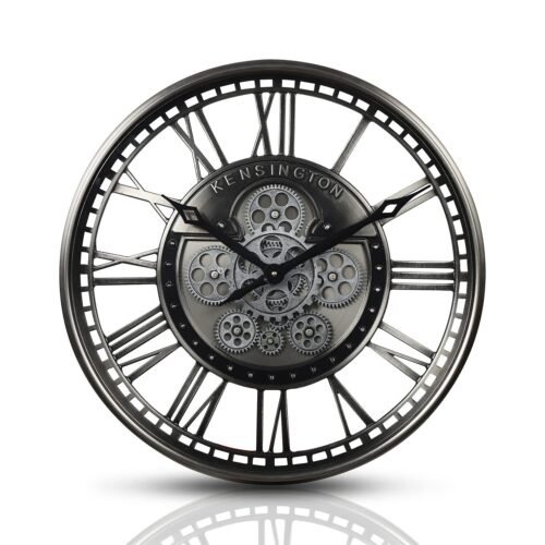 Modern Moving Gears Wall Clock for Living Room Decor,Industrial Steampunk Uni...