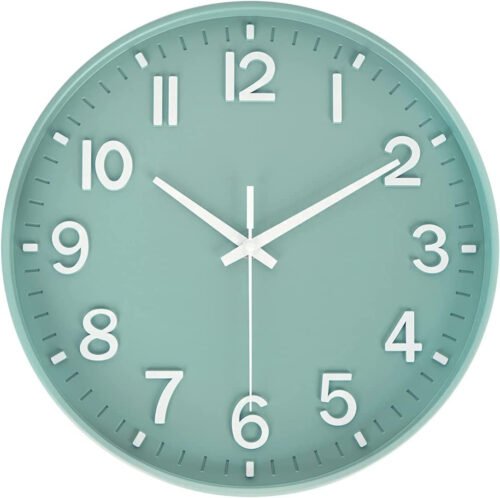 Modern Quartz Wall Clocks Battery Operated,12 Inch Silent Non Ticking 3D Numbers
