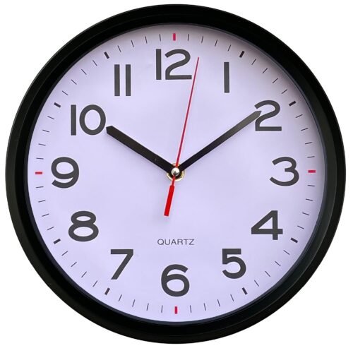 Modern Silent, Non Ticking Wall Clocks Battery Operated 12 Inch Easy to Read ...