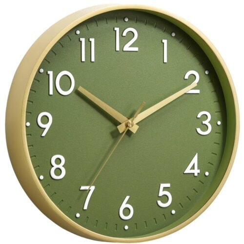 Modern Silent Wall Clock 8 Inch, Battery Operated Non-Ticking Analog Clock with