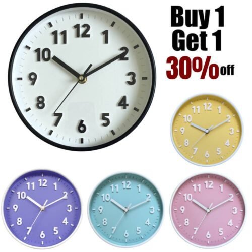 Modern Simple Wall Clock Indoor Non-Ticking Silent Sweep Movement Wall Clock 8in
