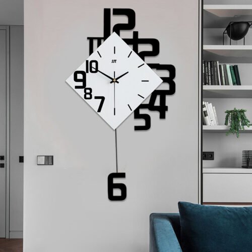 Modern Swing Metal Quartz Silent Wall Clock Nordic Design Hanging Clock USA