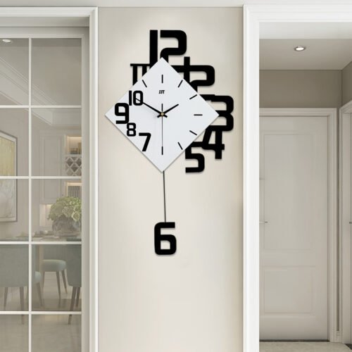 Modern Swing Metal Quartz Silent Wall Clock Nordic Design Hanging Clock USA