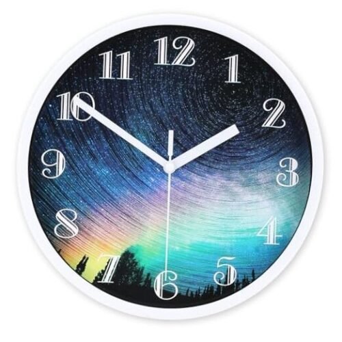 Modern Wall Clock, 9Inch Round Wall Clocks, Quality Quartz Silent 9inch-white