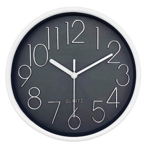 Modern Wall Clock Small 8 Inch Battery Operated Round Wall Clock Simple Style...