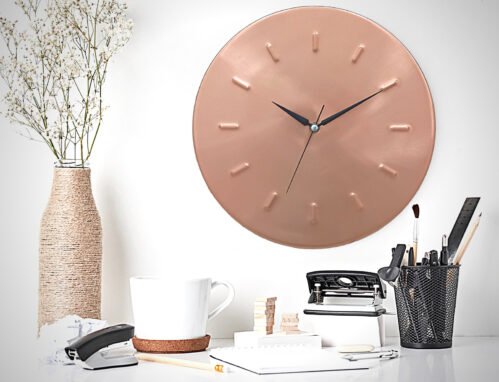 Modern Wall Clock, Unique Handmade Art Deco Copper Wall Clock for Wall Decor