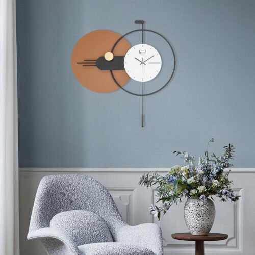 Modern Wall Clock with Pendulum – Stylish Large Clock for Home Decor