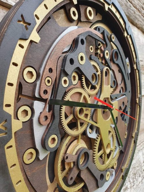 Modern Wooden Clock, Big Size, Interior Design, Vintage.