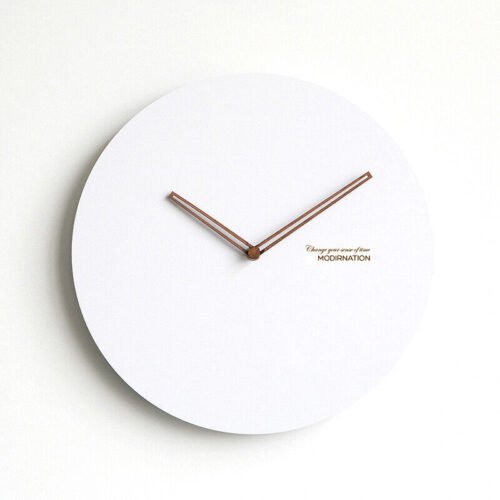 Modern Wooden Wall Clock 'New Town', Walnut Hands, Silent Quartz Mechanism