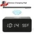 modernwoodenwooddigitalleddeskalarmclockthermometerqiwirelesscharger 9