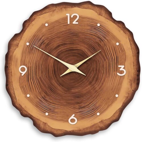 Modern Wood Wall Clock for Living Room Decor Rustic Wall Clocks Battery Operated