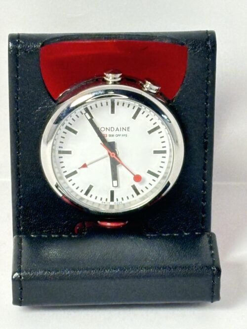 Mondaine Travel Alarm Clock, Official Swiss Railway Watch, Collectible Gifts