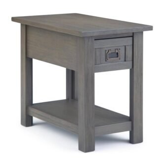 Monroe Solid ACACIA Wood 14 in. Wide Rectangle Rustic Narrow Side Table...