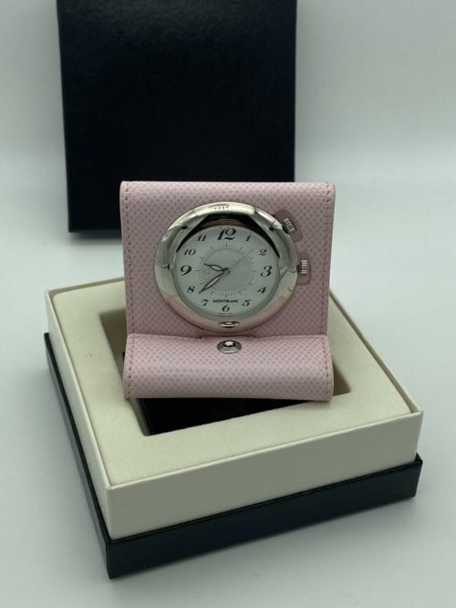 Mont Blanc Timepieces Mini Leather Alarm Quartz Palladium Plated