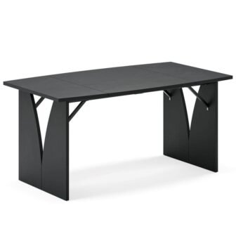 Moroni 63 in. Rectangular Black Wood Computer Desk with Double Pedestal for...