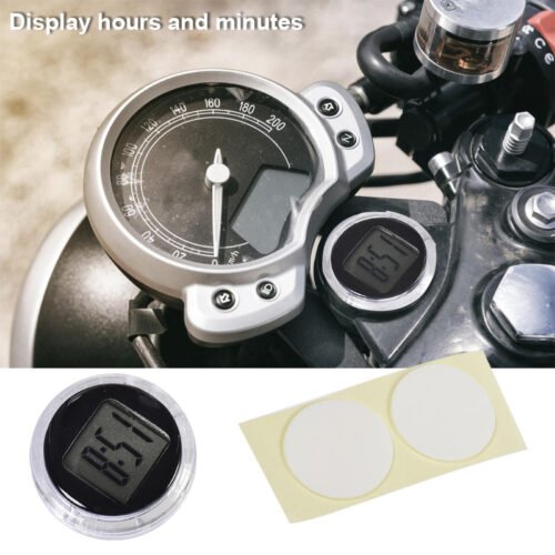 Motorcycle Digital Clock Waterproof Stick-on Dashboard Car Clock Car Mini Watch