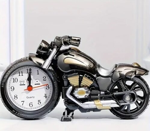 Motorcycle Shaped Alarm Clock with Digital Display Battery Operated (AA)