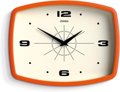® Movie Wall Clock | Retro Rectangular Clock | 10 Inch | Orange | Cool Designer
