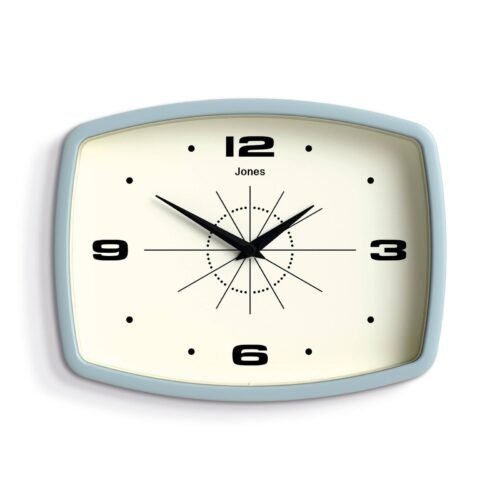 ® Movie Wall Clock | Retro Rectangular Clock | 10 inch | Pale Blue | Cool Des...